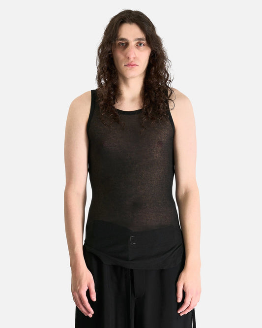 Ann Demeulemeester Men's Tops Boris Wrinkled Crop Tank Top in Black