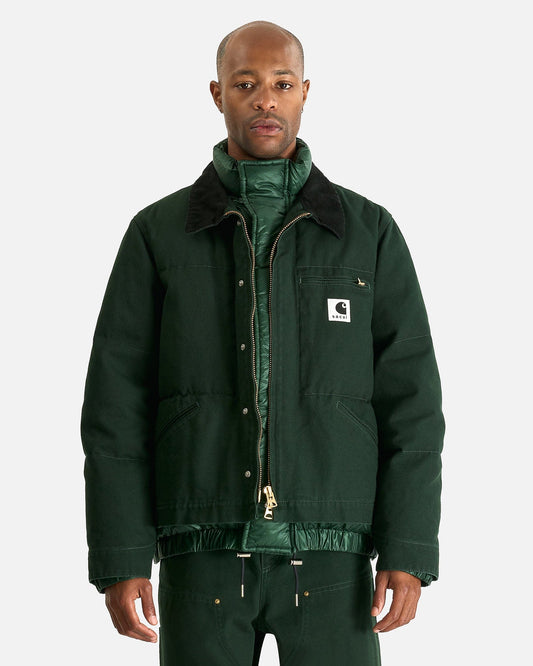 Sacai Men's Jackets Carhartt WIP Washed Duck Puffer Jacket in Green