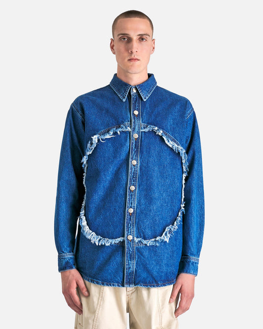 Edward Cuming Men's Tops Circle Overshirt in Blue