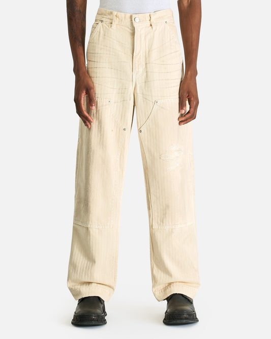 Enfants Riches Deprimes Men's Jeans Double Knee Paint Pant in White