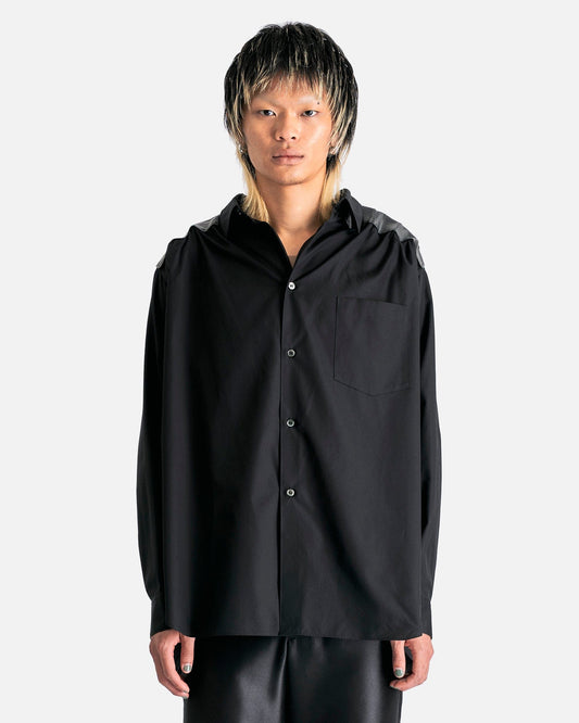 Comme des Garcons HOMME PLUS Men's Shirts Gathered Panel Shirt in Black