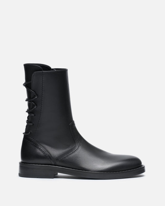 Ann Demeulemeester Men's Boots Heiko Laced Back Ankle Boots in Black