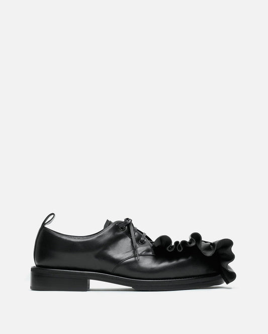 Comme des Garcons HOMME PLUS Men's Shoes Kids Love Gaite Ruffled Leather Derbies in Black