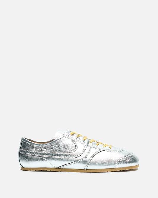 Dries Van Noten Men's Sneakers Leather Marathon Sneaker in Silver