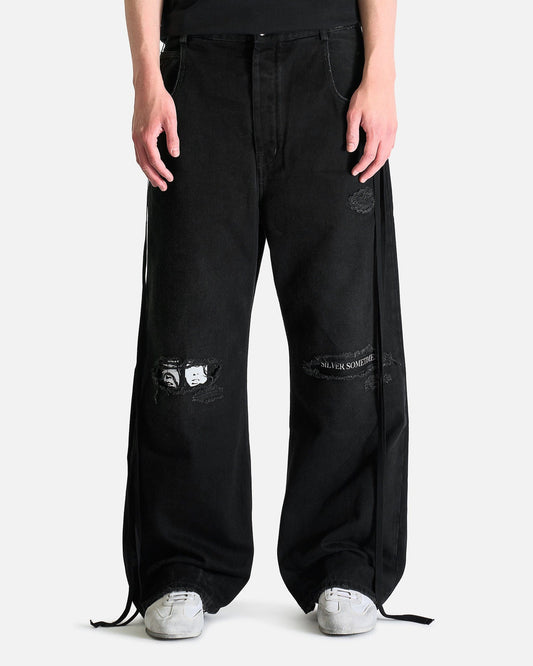 Ann Demeulemeester Men's Pants Olan 5-Pocket High Comfort Trousers in Faded Black