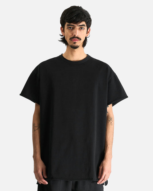 AUBERO Men's T-Shirts Roll Trim T-Shirt in Faded Black