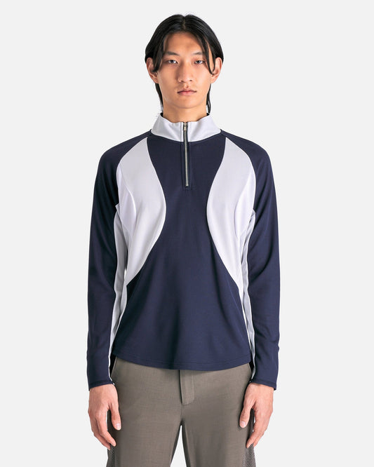 CMMAWEAR Men's Tops Technical Long Sleeve in Navy/Silver/White
