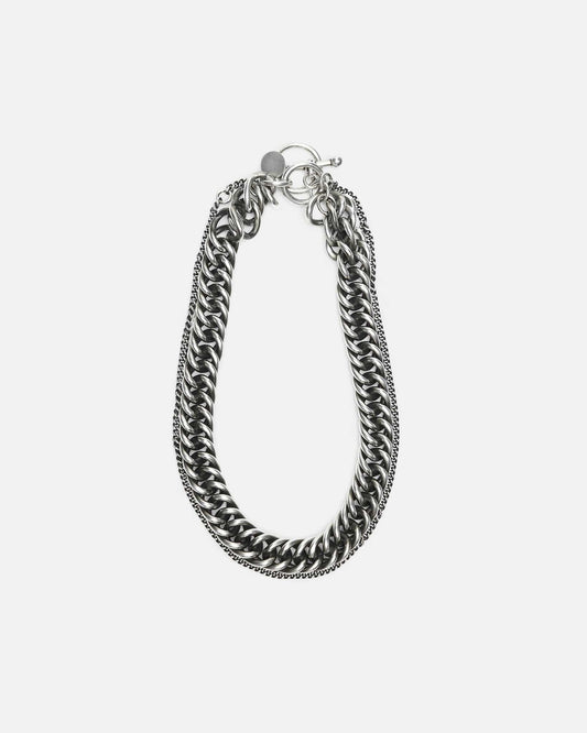 Ann Demeulemeester Jewelry OS Vita Macro Chain Necklace in Antique Silver